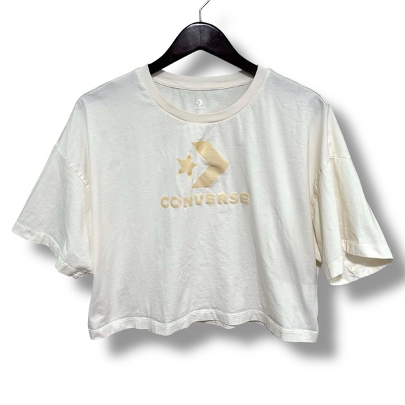 Converse Women's Cropped Graphic Logo T Shirt *Flawed Size XXL 24.5 x 19.5 - Picture 1 of 5